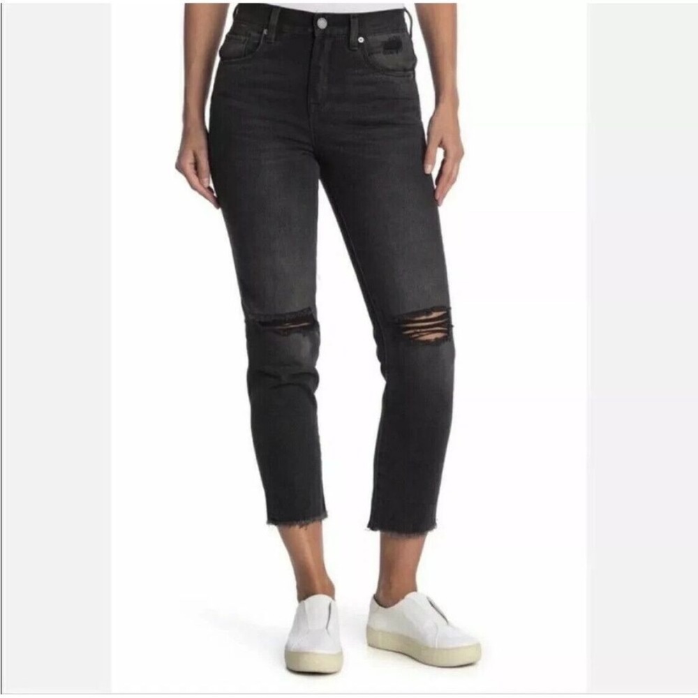 BLANK NYC Madison crop black ripped jeans